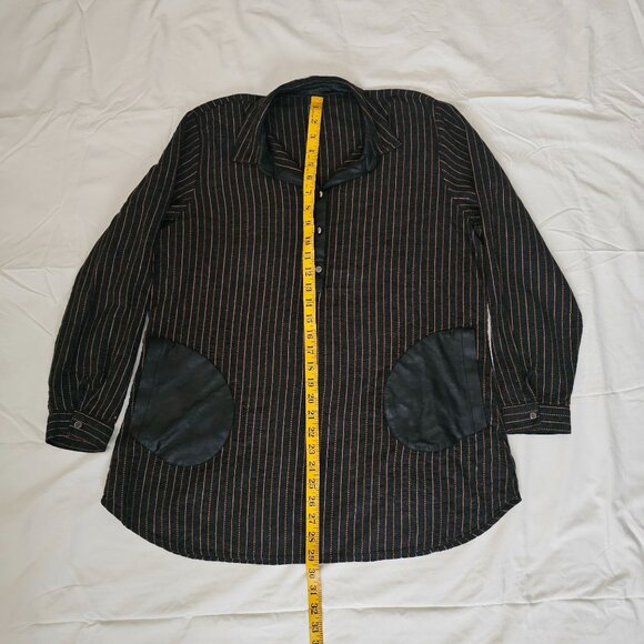 Grandi Women's Black Striped Exposed Front Pockets Long Sleeve Tunic Top Size M - Picture 12 of 12